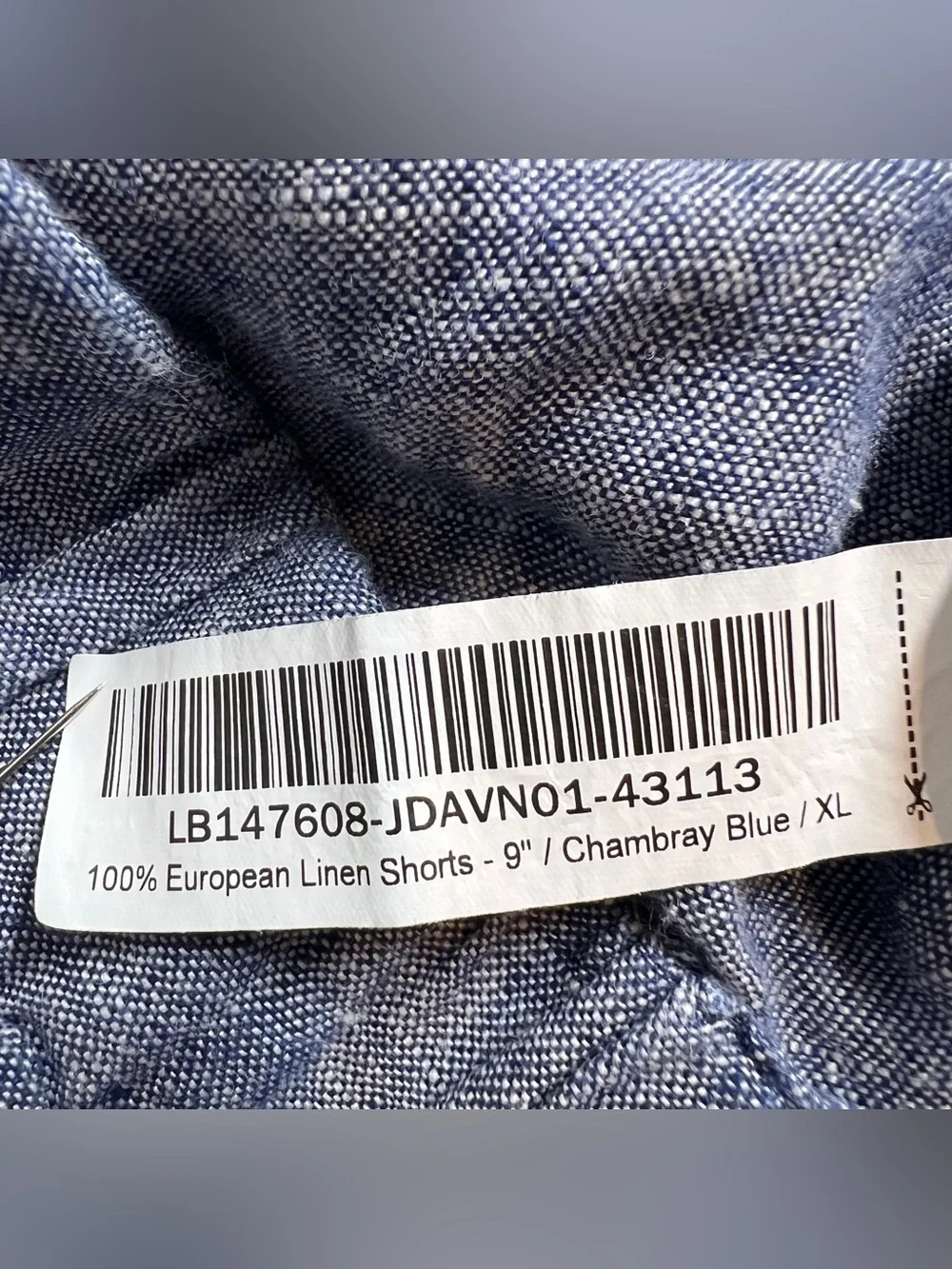 Quince Men's 100% European Linen Shorts Chambray Blue Size XL 9” inseam